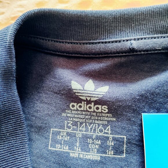NWT UNISEX YOUTH SIZE LARGE ADIDAS TREFOIL BLUE T-SHIRT - Picture 7 of 10